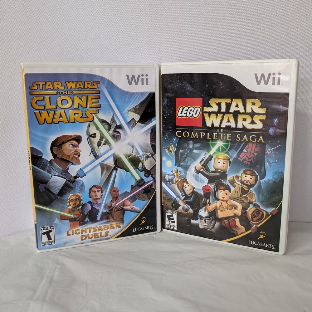 Nintendo Wii Star Wars Game Lot: The Complete Saga & The Clone Wars Complete
